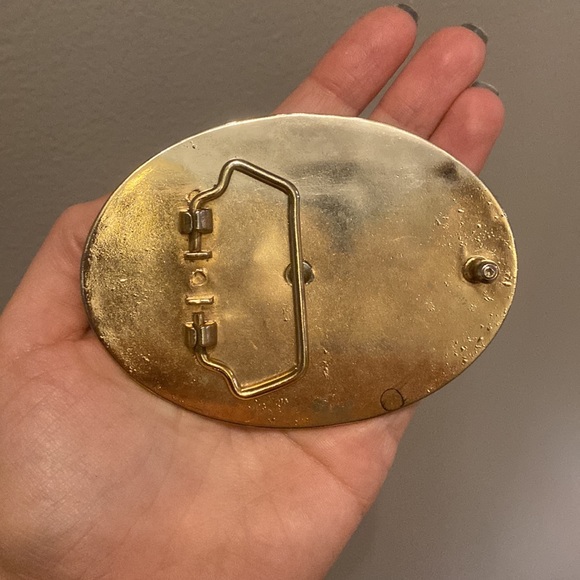 Vintage Brass Equestrian Horse Horseshoe Detailed Belt Buckle π΄π - Picture 2 of 2